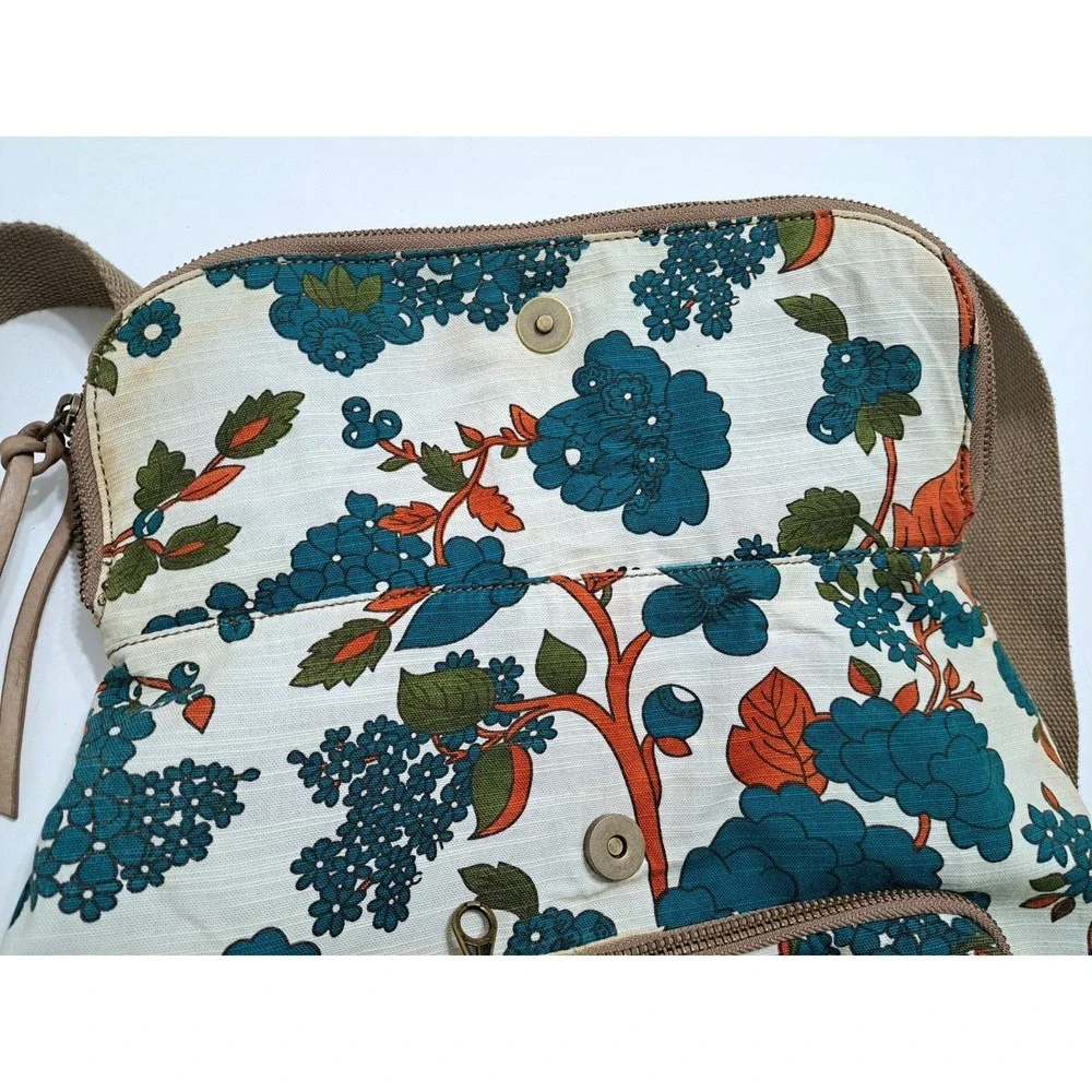Anthropologie Hayden Harnett Brooklyn NYC Backpack Bag Floral Poppy Turquoise
